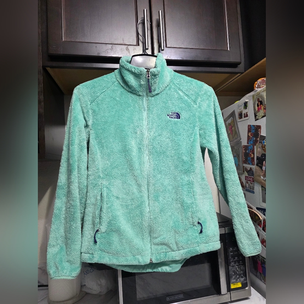 The North Face Mint Green Fleece Jacket Women Small.